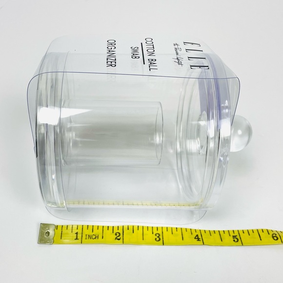 Elle Clear Acrylic Cotton Ball/Swab Organizer with Lid - Picture 7 of 7